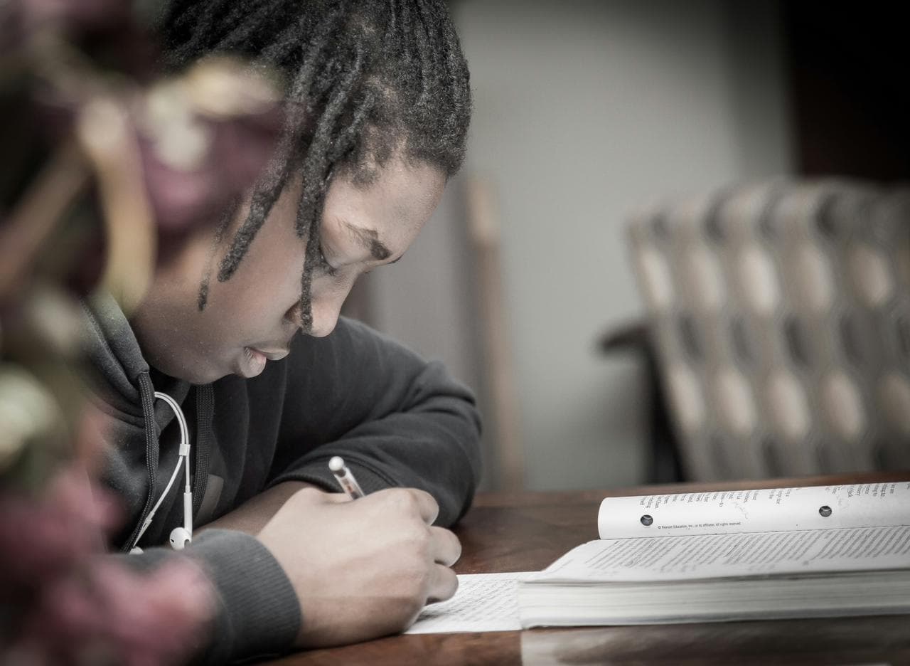 Homeschooling parent demonstrating adult concentration focus techniques.